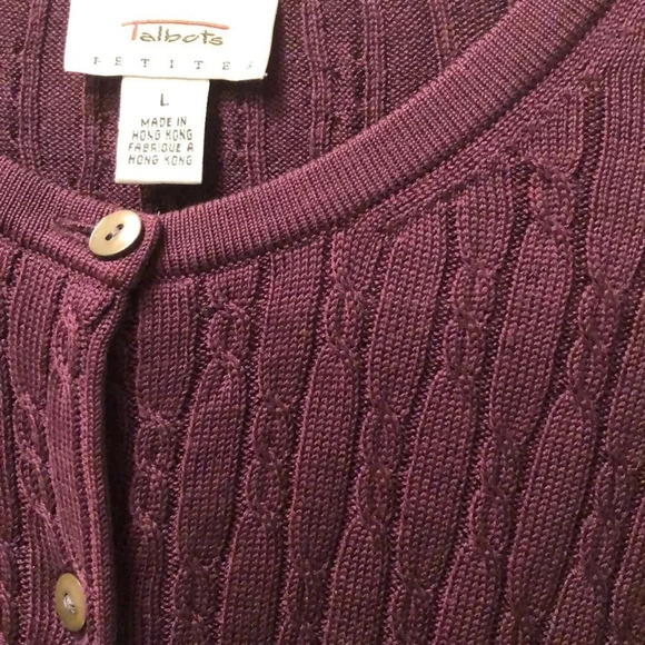 TALBOTS EUC WOMENS PETITE SWEATER TOP TOPS CARDIGAN SHIRTS SHIRT SIZE L LARGE - Picture 7 of 7